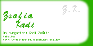 zsofia kadi business card